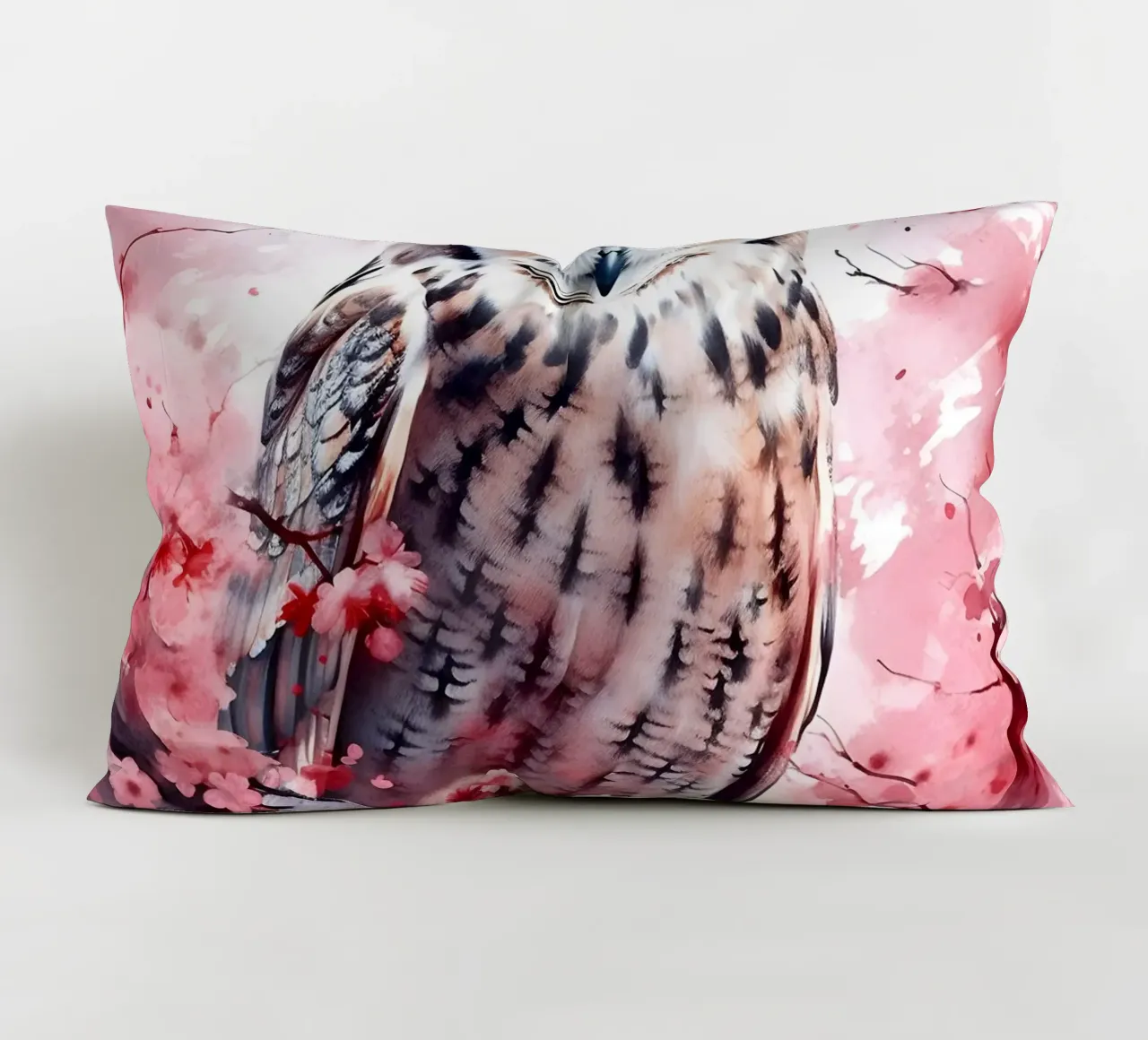 Eagle Owl decorative cushion by FreeArtStudio