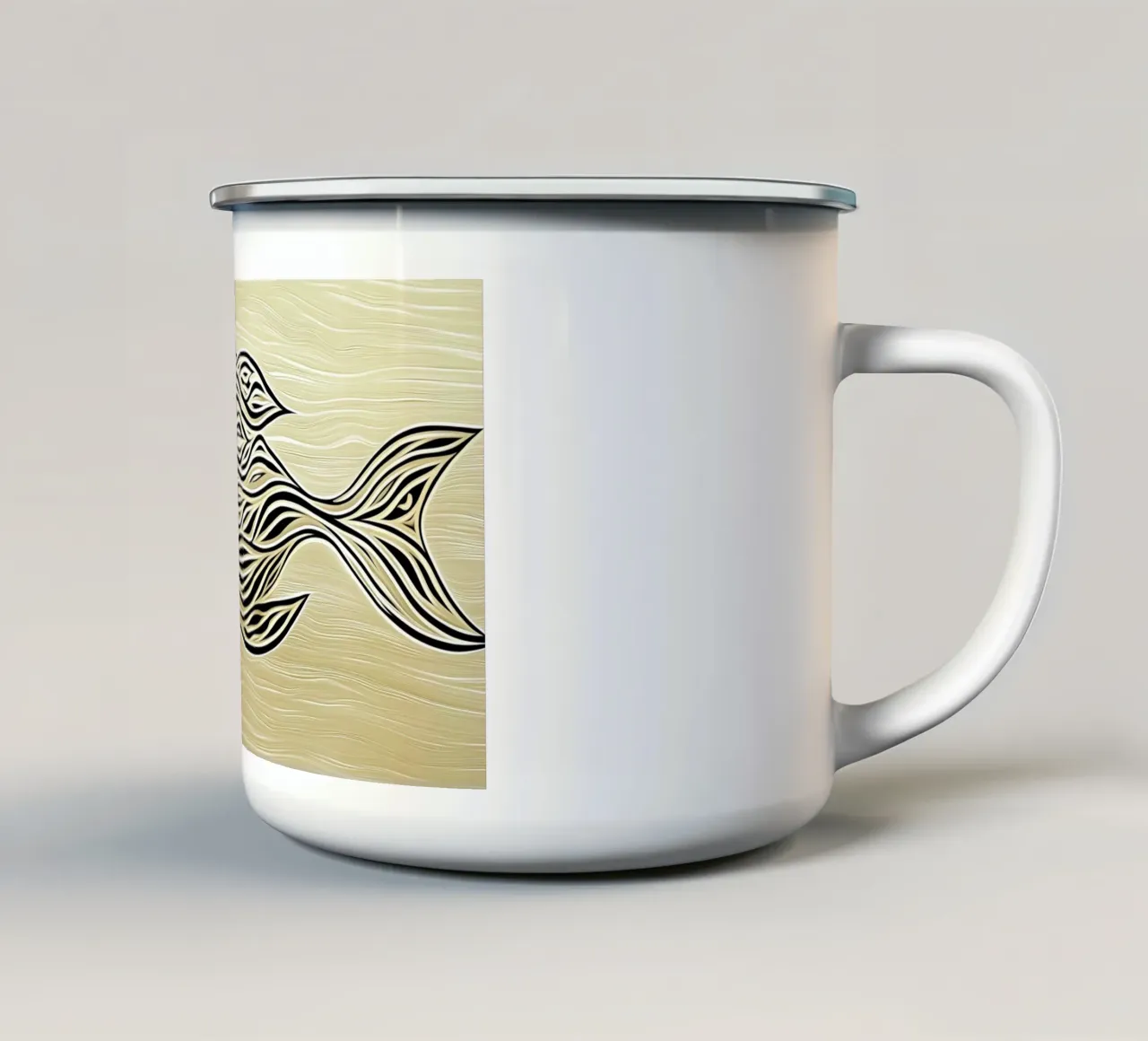 Pesce astratto tazza in smalto da Imagine