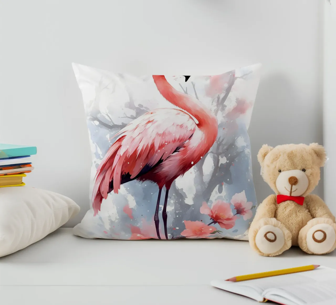 Flamingo cuscino da FreeArtStudio