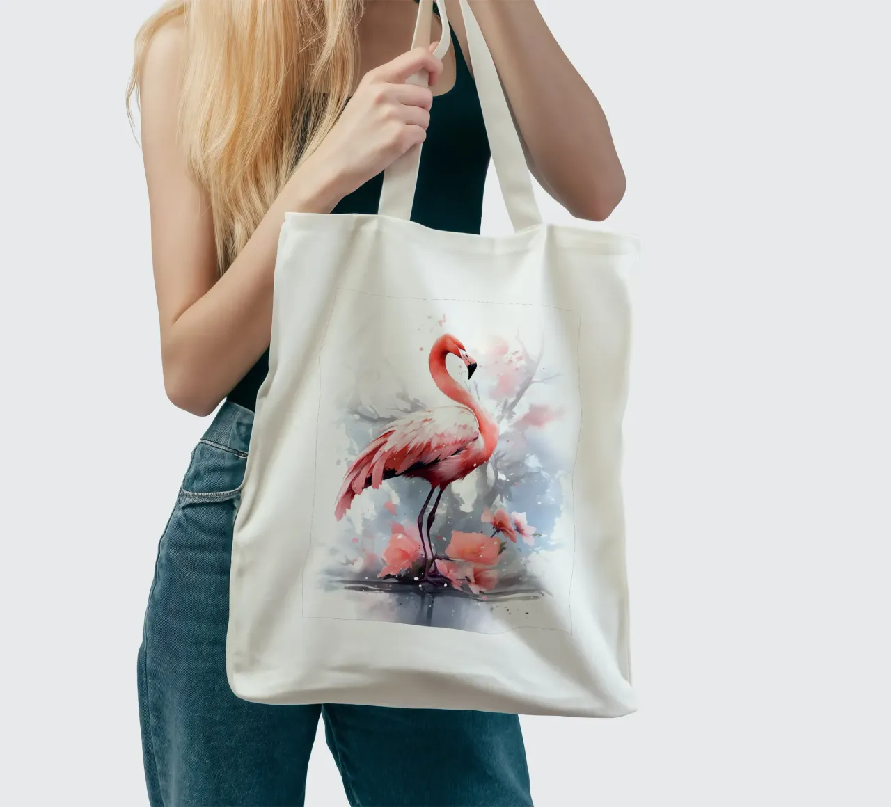 Flamingo tote bag de FreeArtStudio