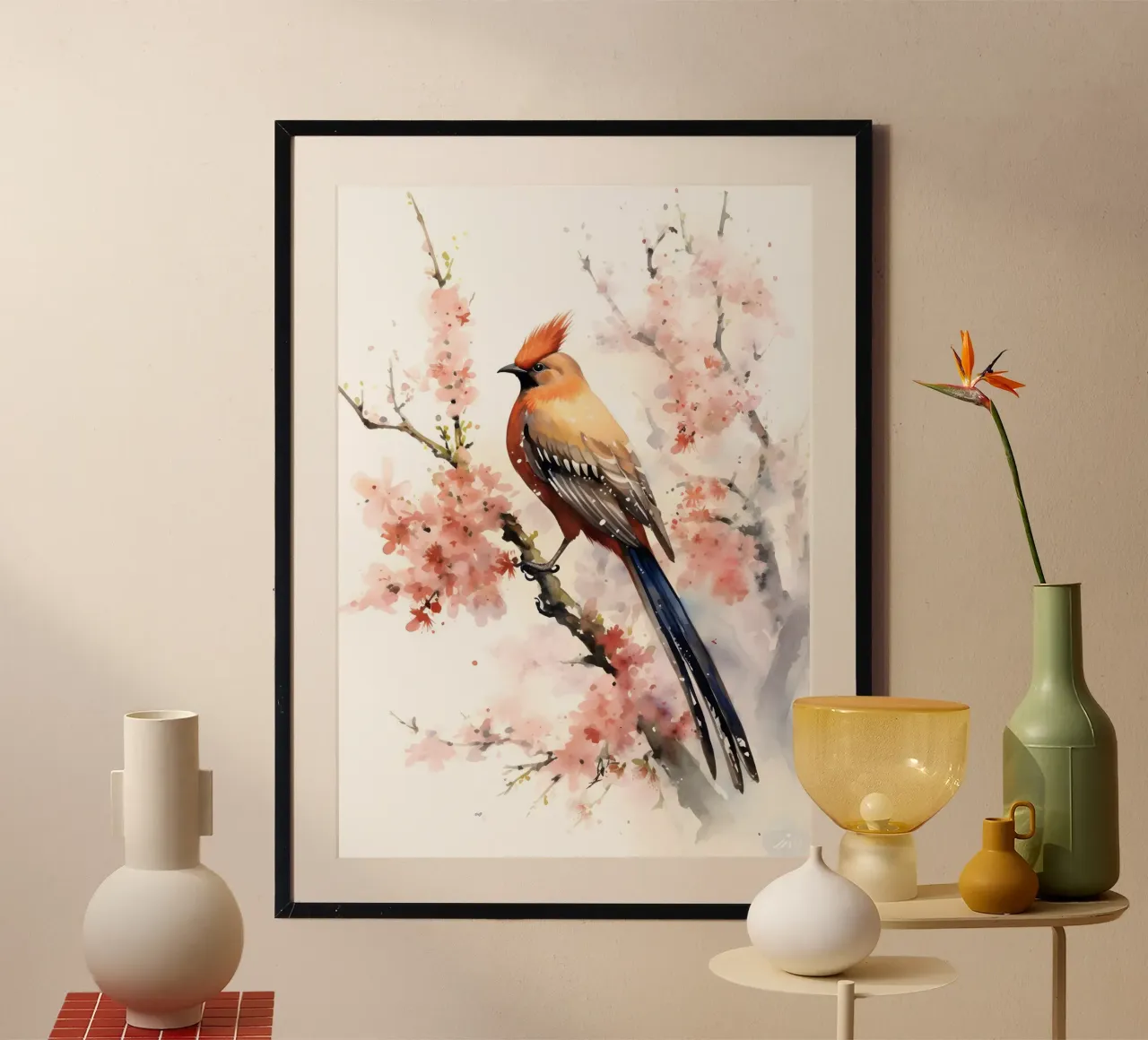 Golden Pheasant poster con telaio in alluminio da FreeArtStudio