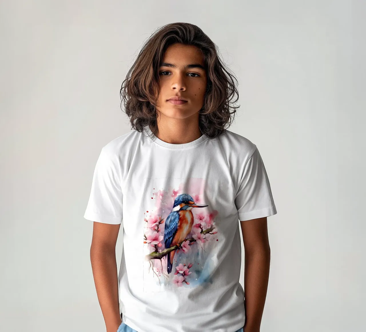 Kingfisher kids t-shirt by FreeArtStudio