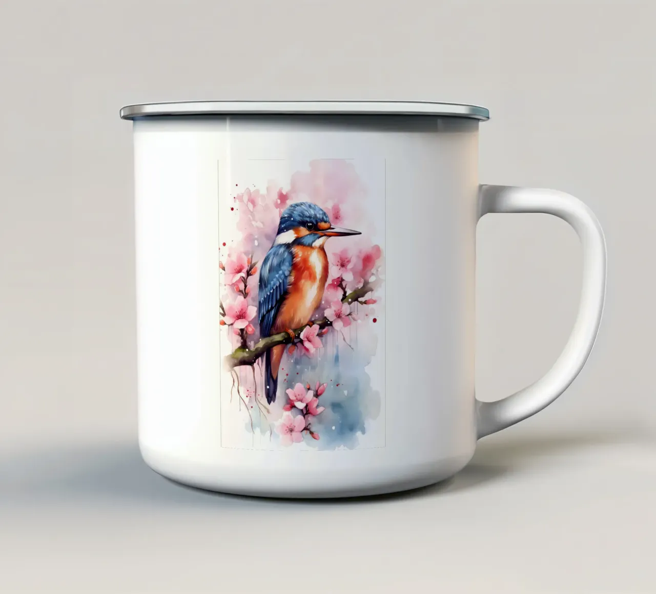 Kingfisher tazza in smalto da FreeArtStudio