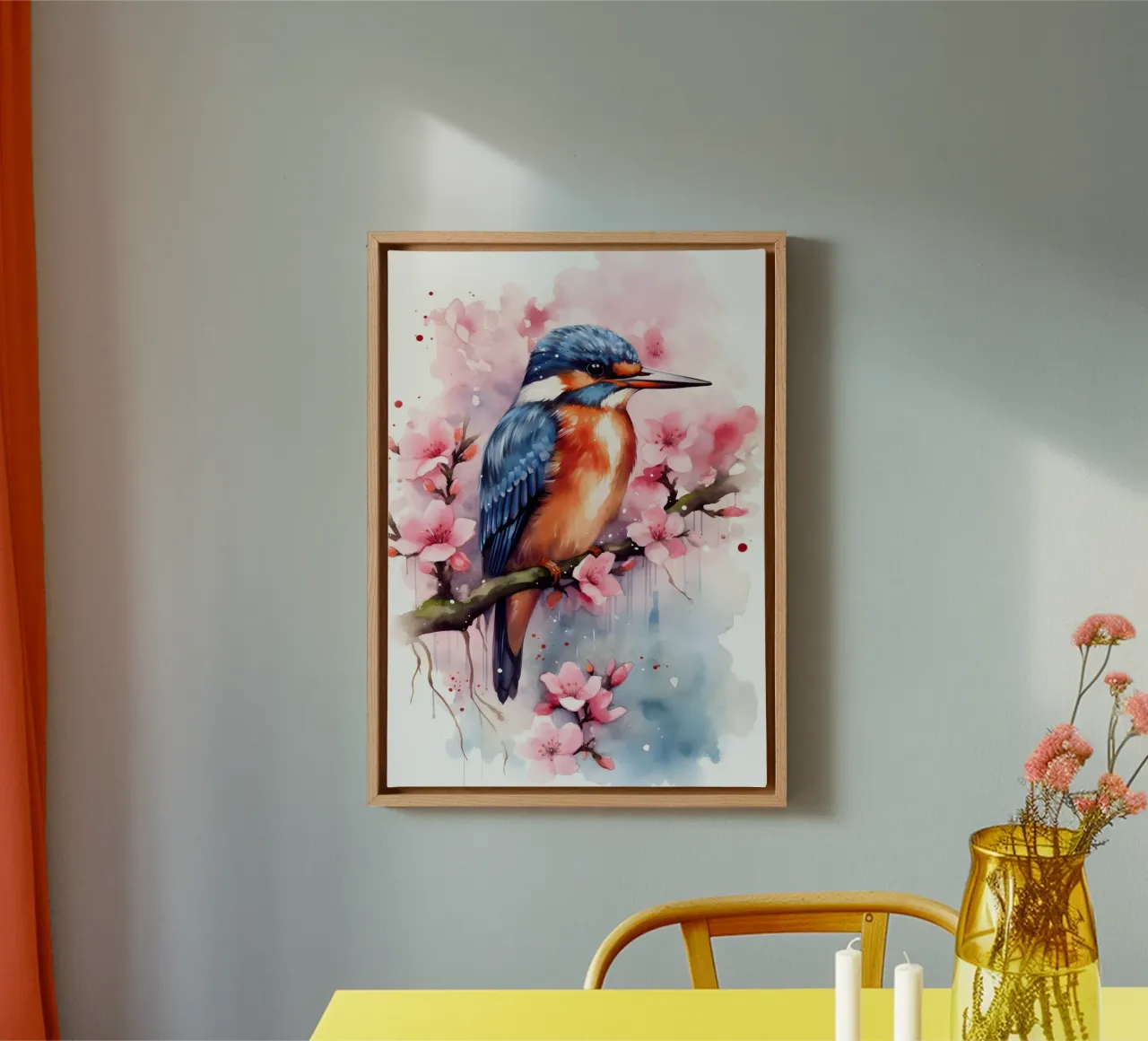 Kingfisher tela con Cornice a cassetta da FreeArtStudio