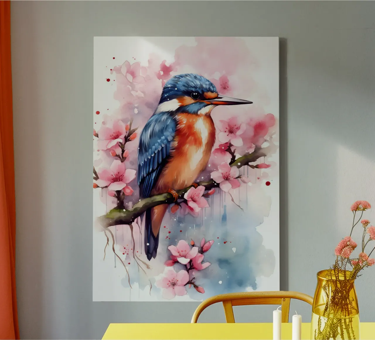 Kingfisher tela con Cornice a cassetta da FreeArtStudio