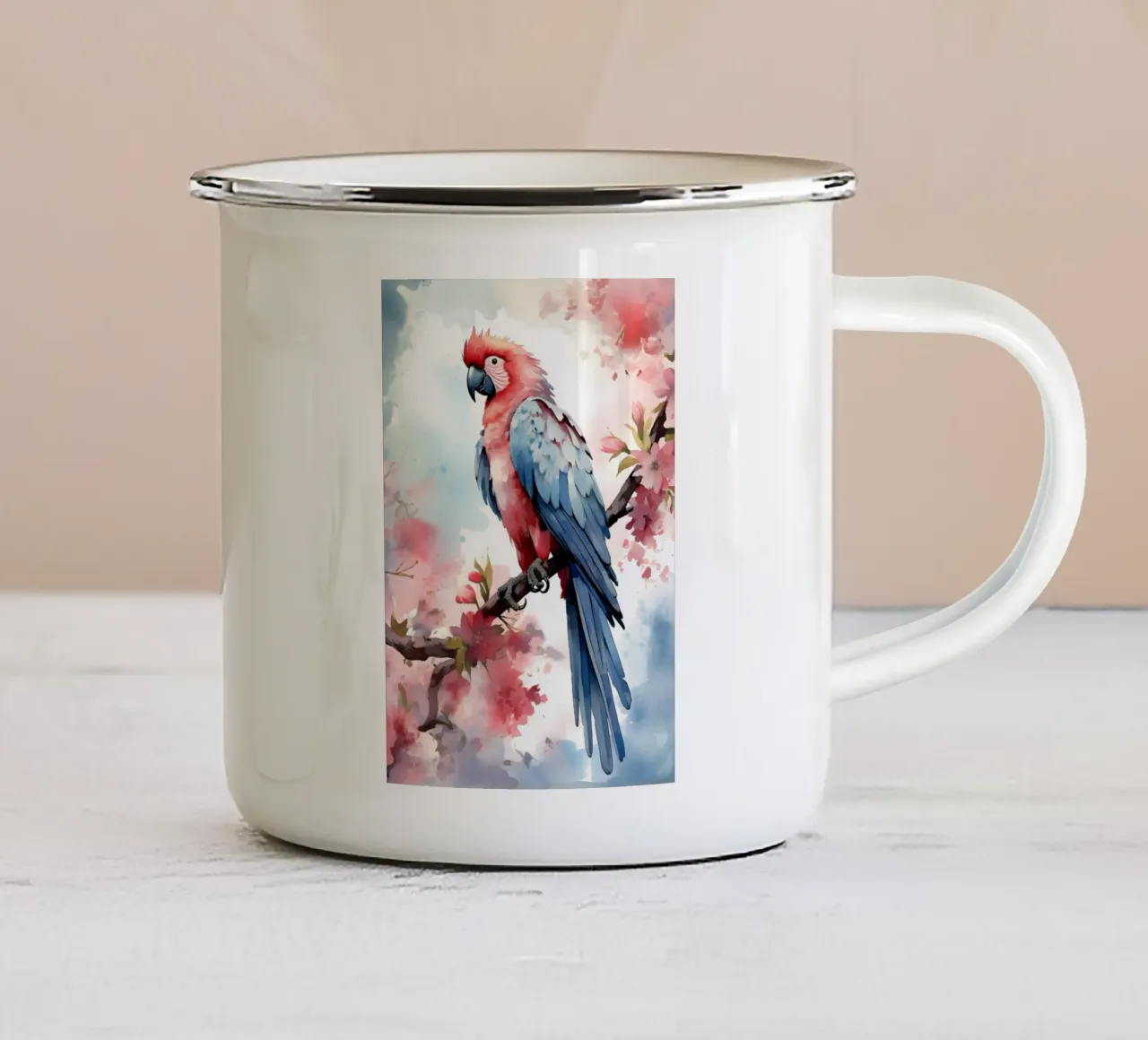 Macaw tazza in smalto da FreeArtStudio