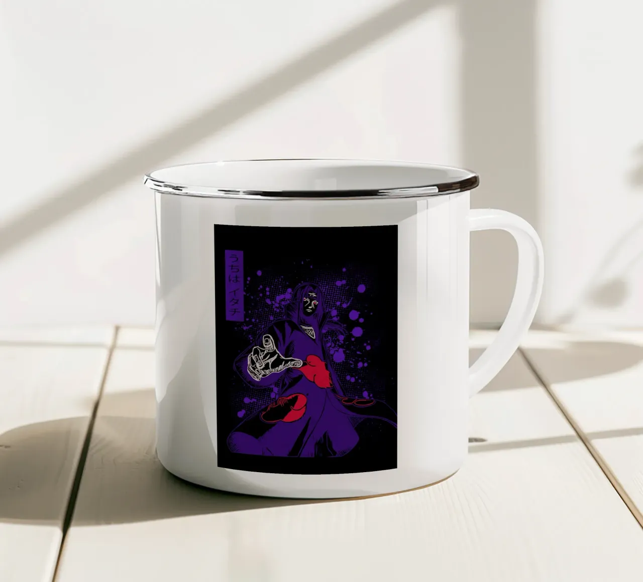 Itachi Uchiha tazza in smalto da Neonartstudio