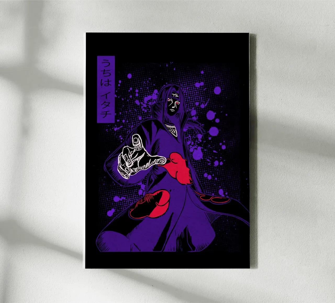 Itachi Uchiha tela con Cornice a cassetta da Neonartstudio