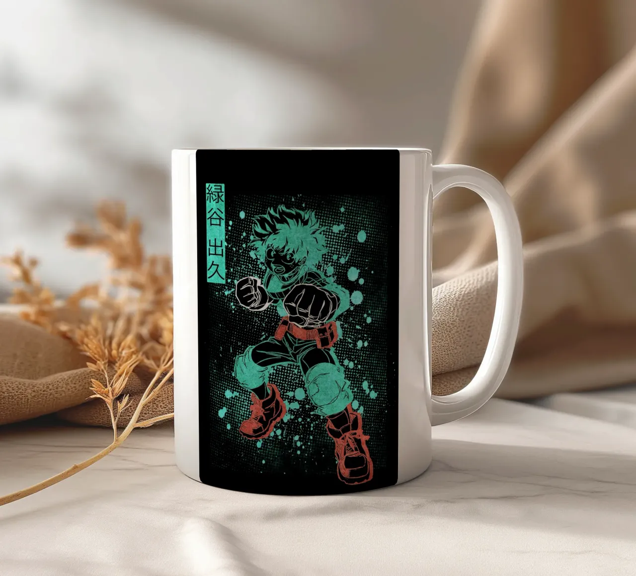 Izuku Midoriya tazza in ceramica da Neonartstudio