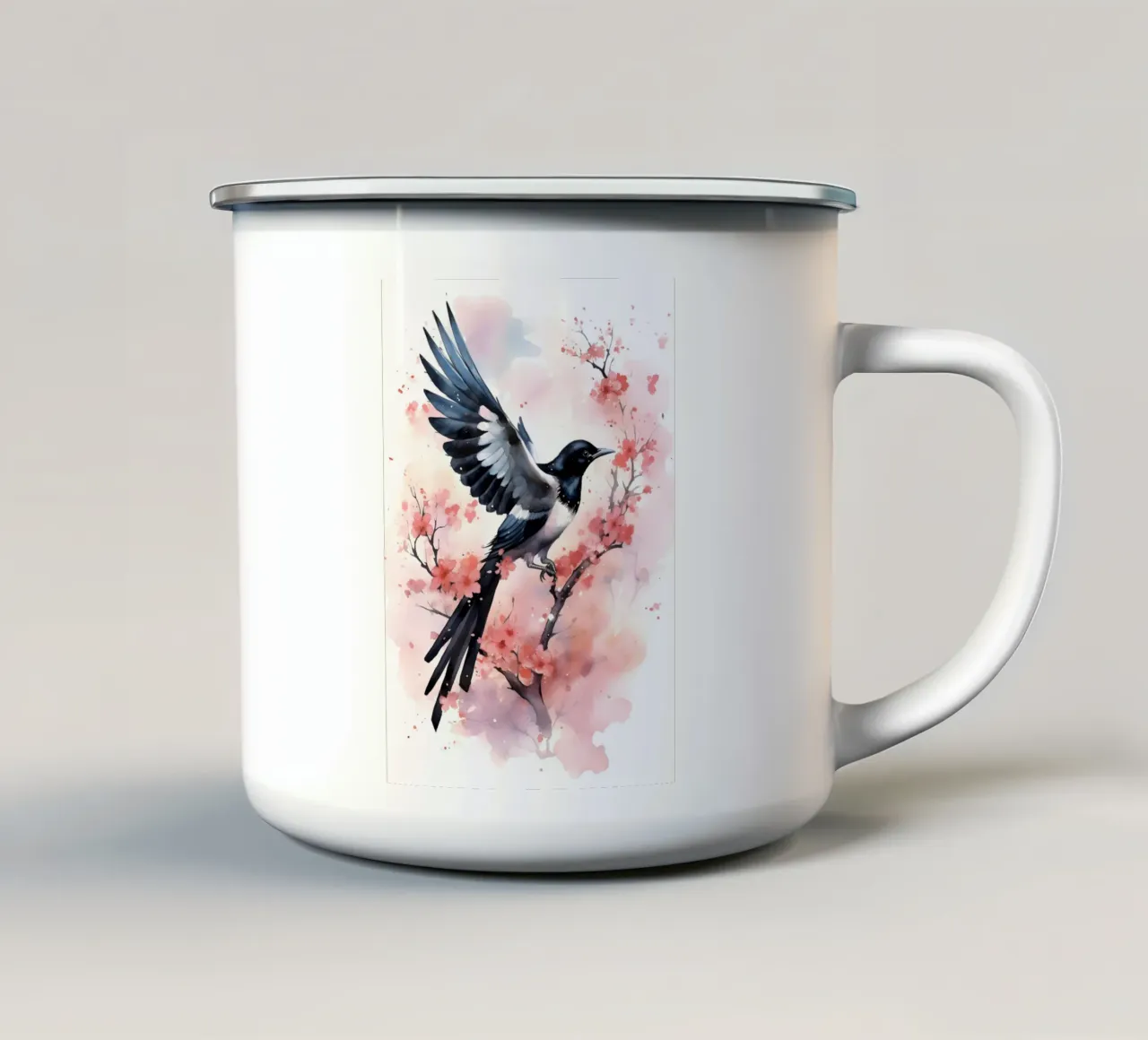 Magpie tazza in smalto da FreeArtStudio