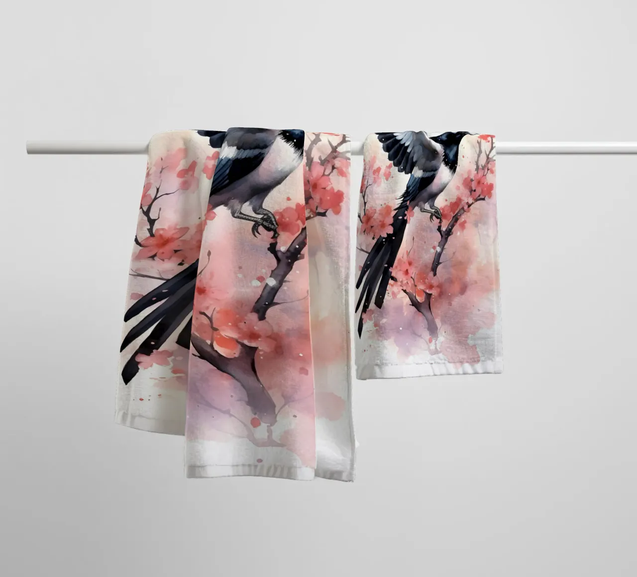 Magpie asciugamano da bagno da FreeArtStudio