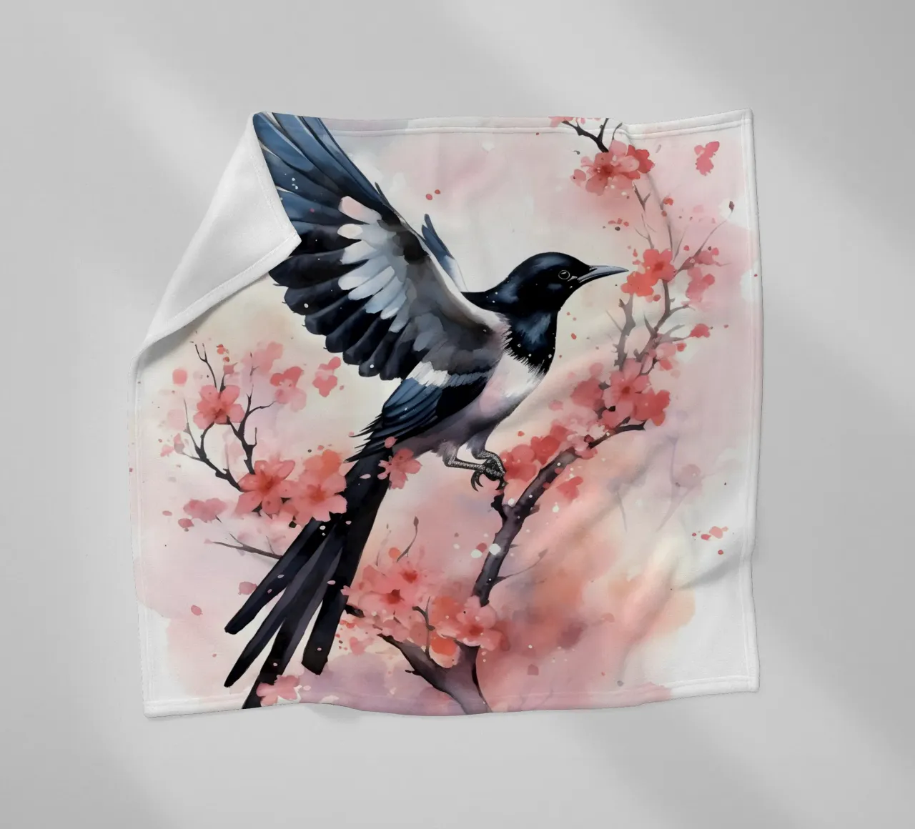 Magpie coperta in pile da FreeArtStudio