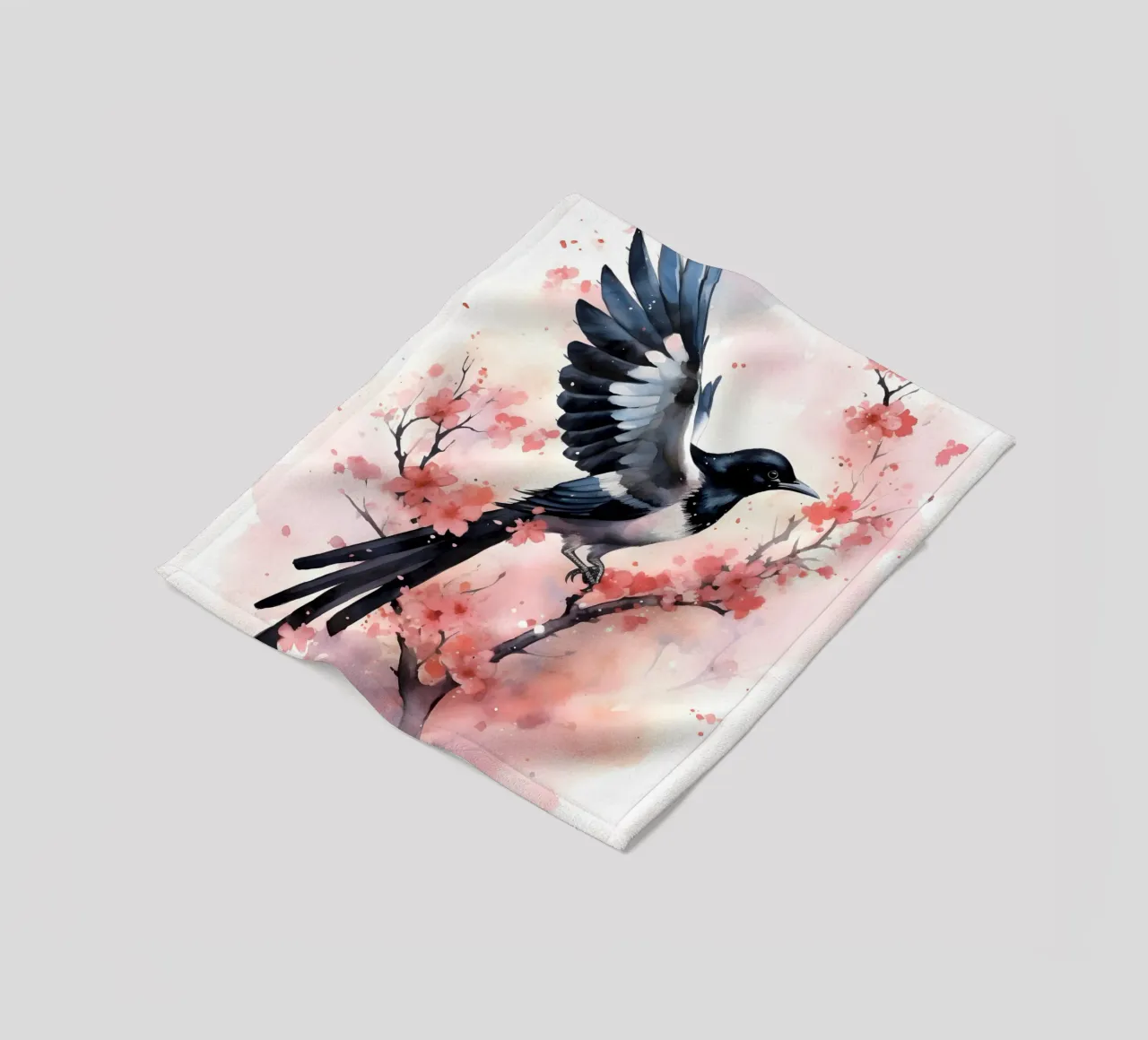 Magpie coperta in pile da FreeArtStudio