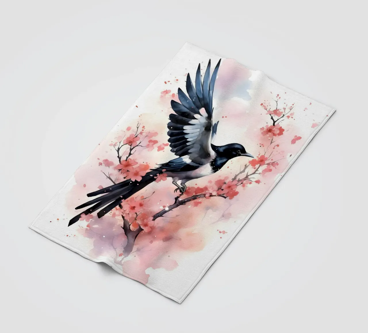 Magpie coperta in pile da FreeArtStudio