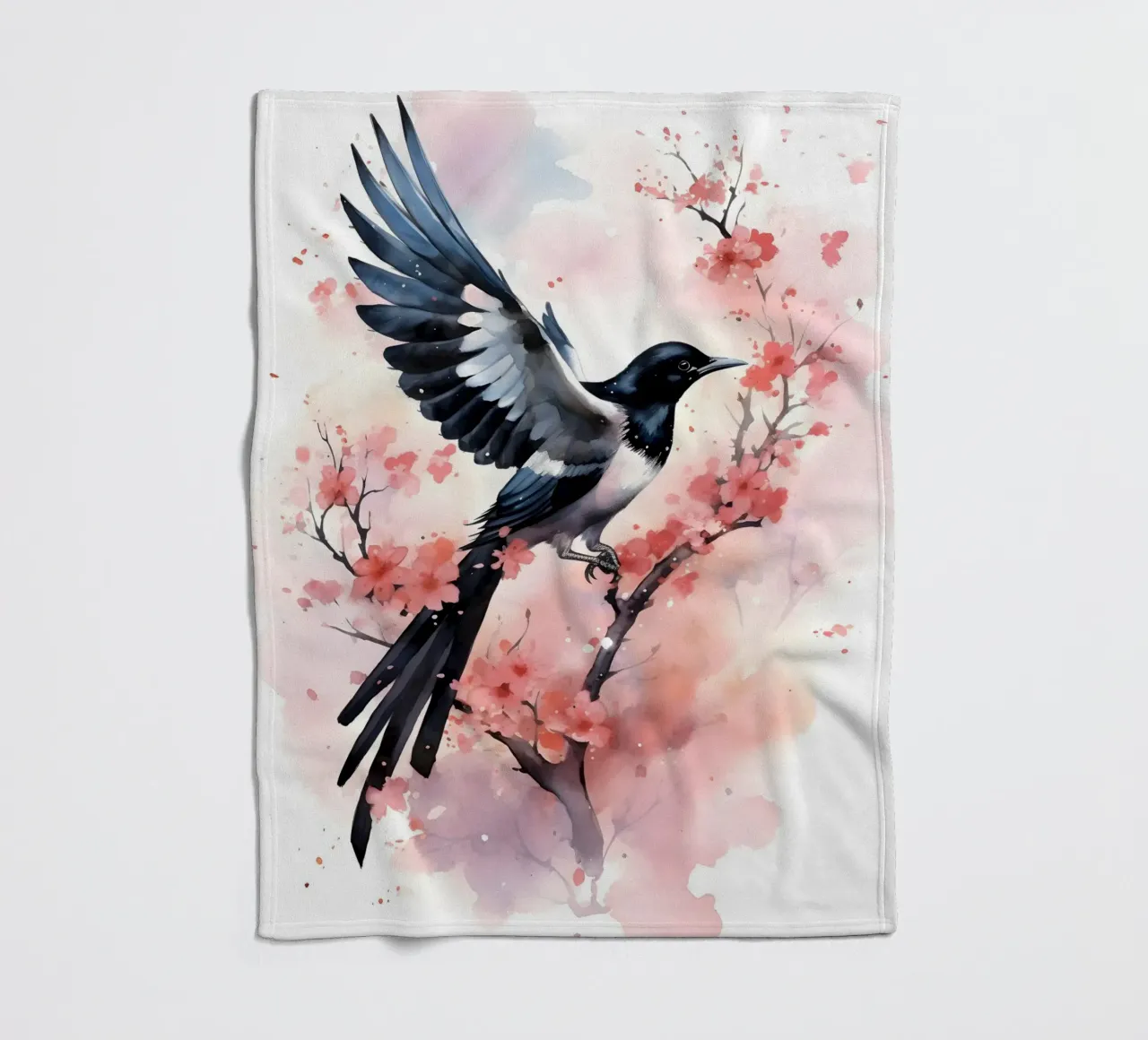 Magpie coperta in pile da FreeArtStudio