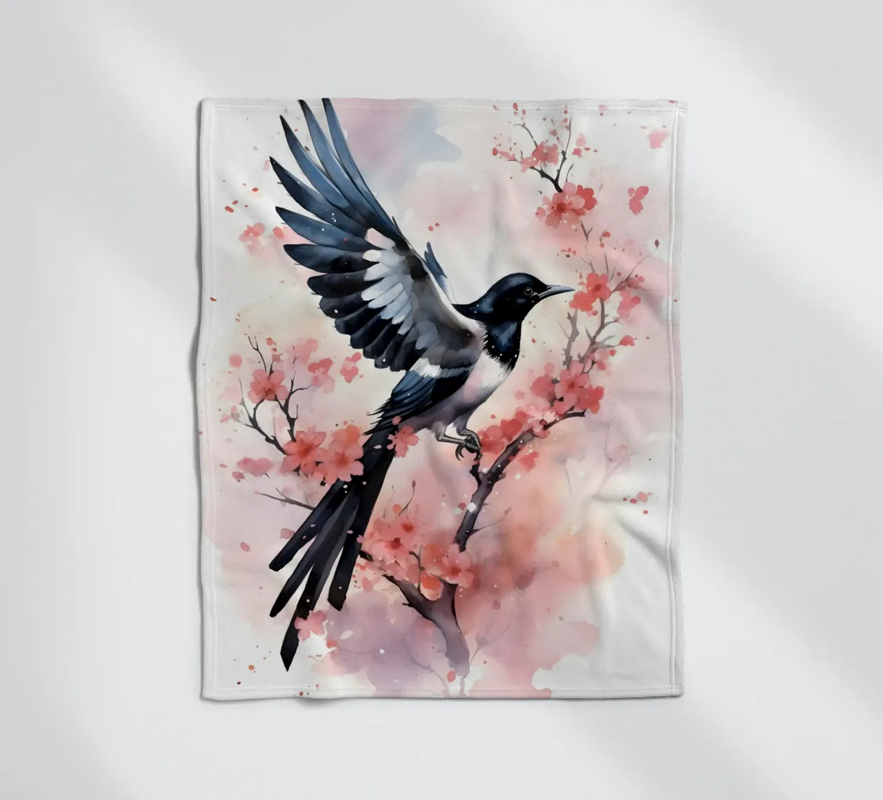 Magpie coperta in pile da FreeArtStudio