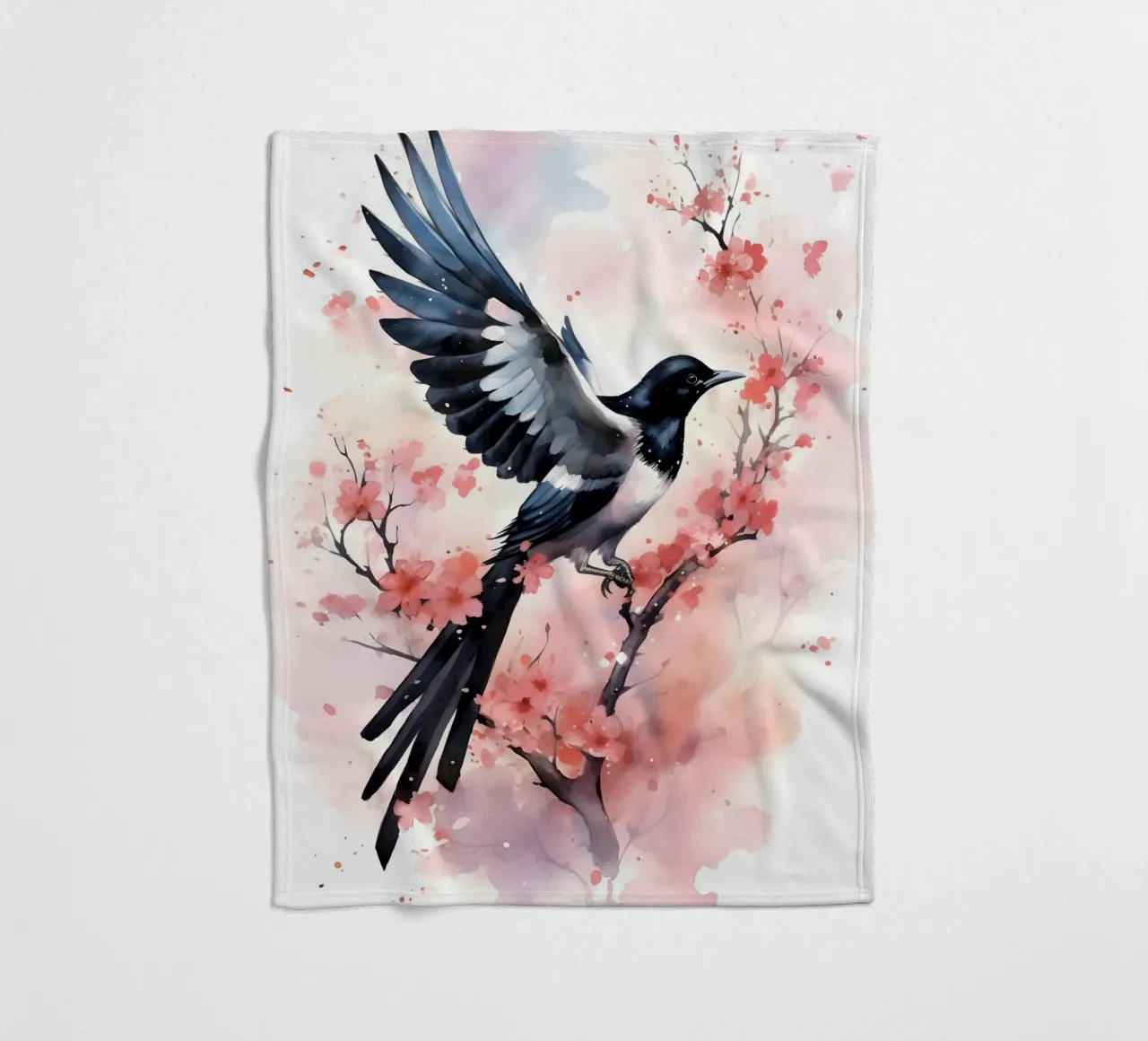Magpie coperta in pile da FreeArtStudio