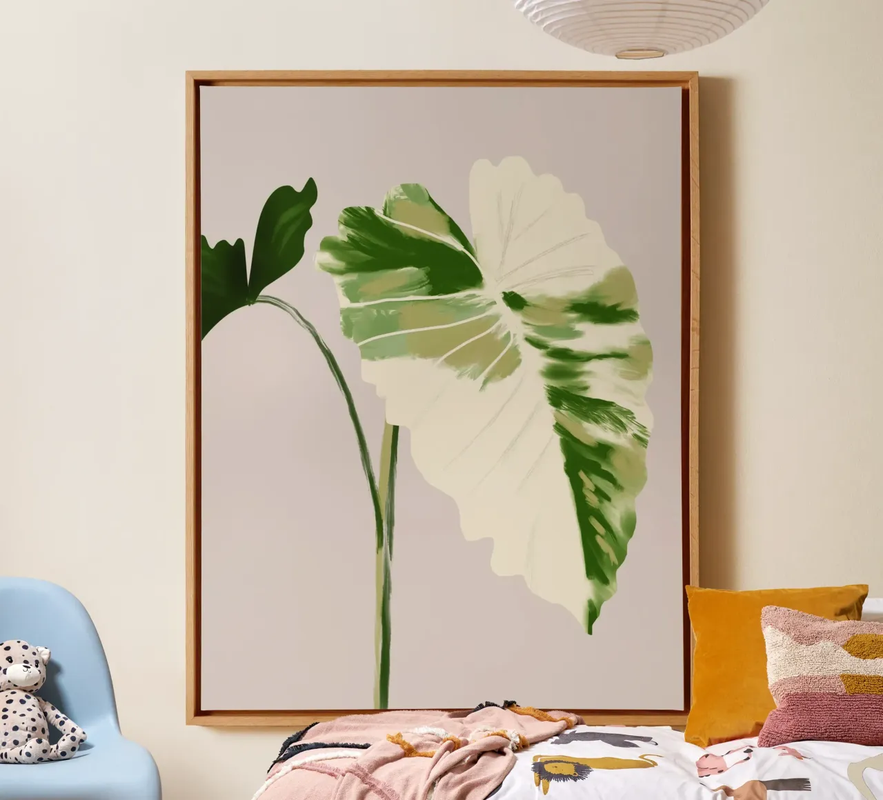 Tropical Leaf tela con Cornice a cassetta da anisillustration