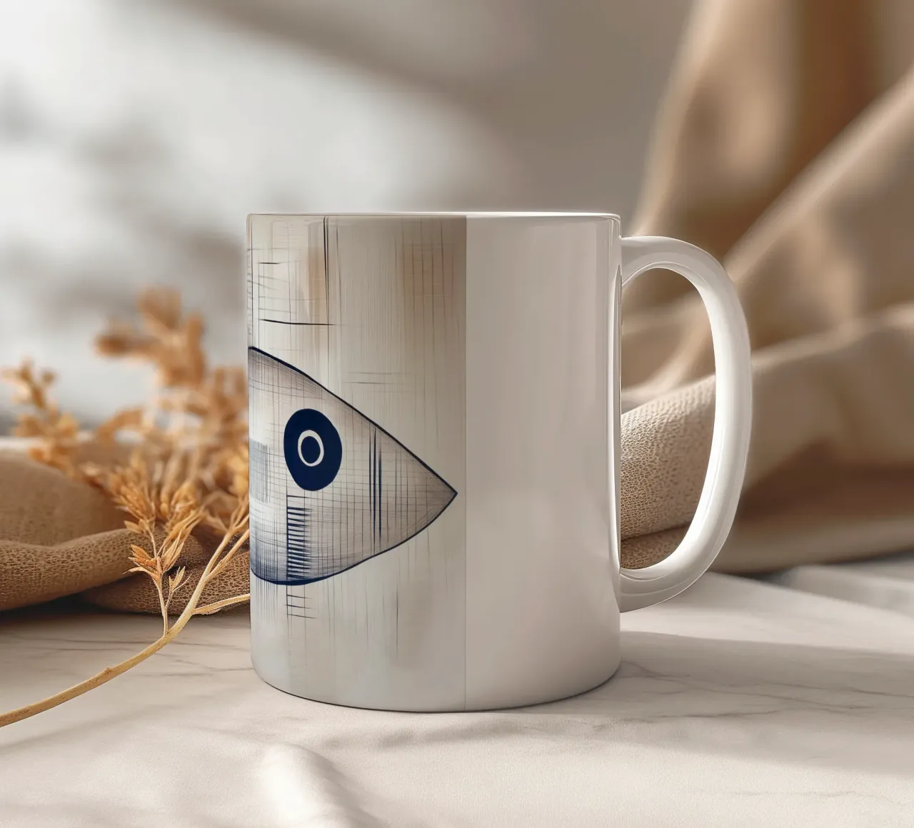 Pesce astratto tazza in ceramica da Imagine