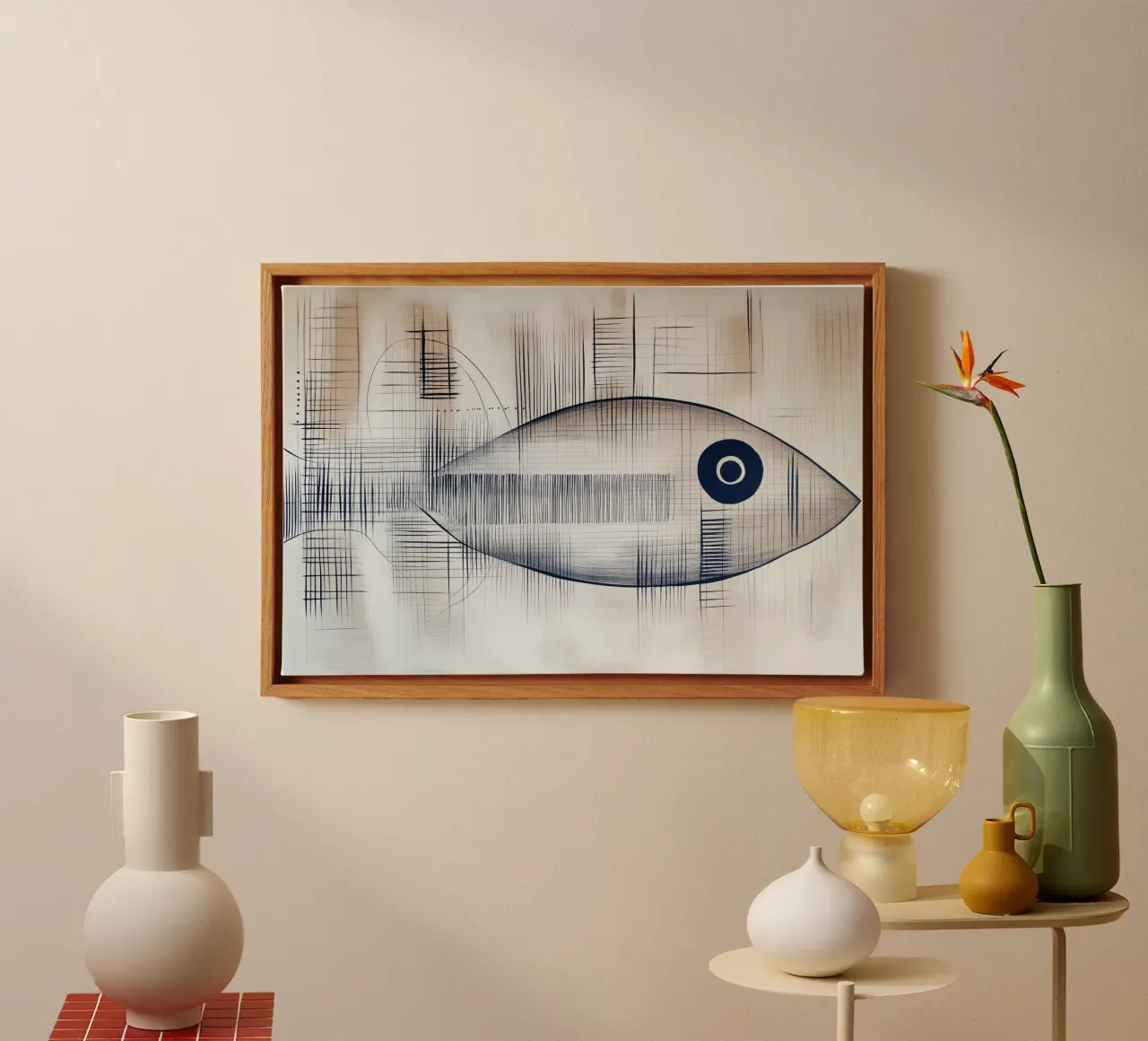 Abstract fish canvas by Imagine