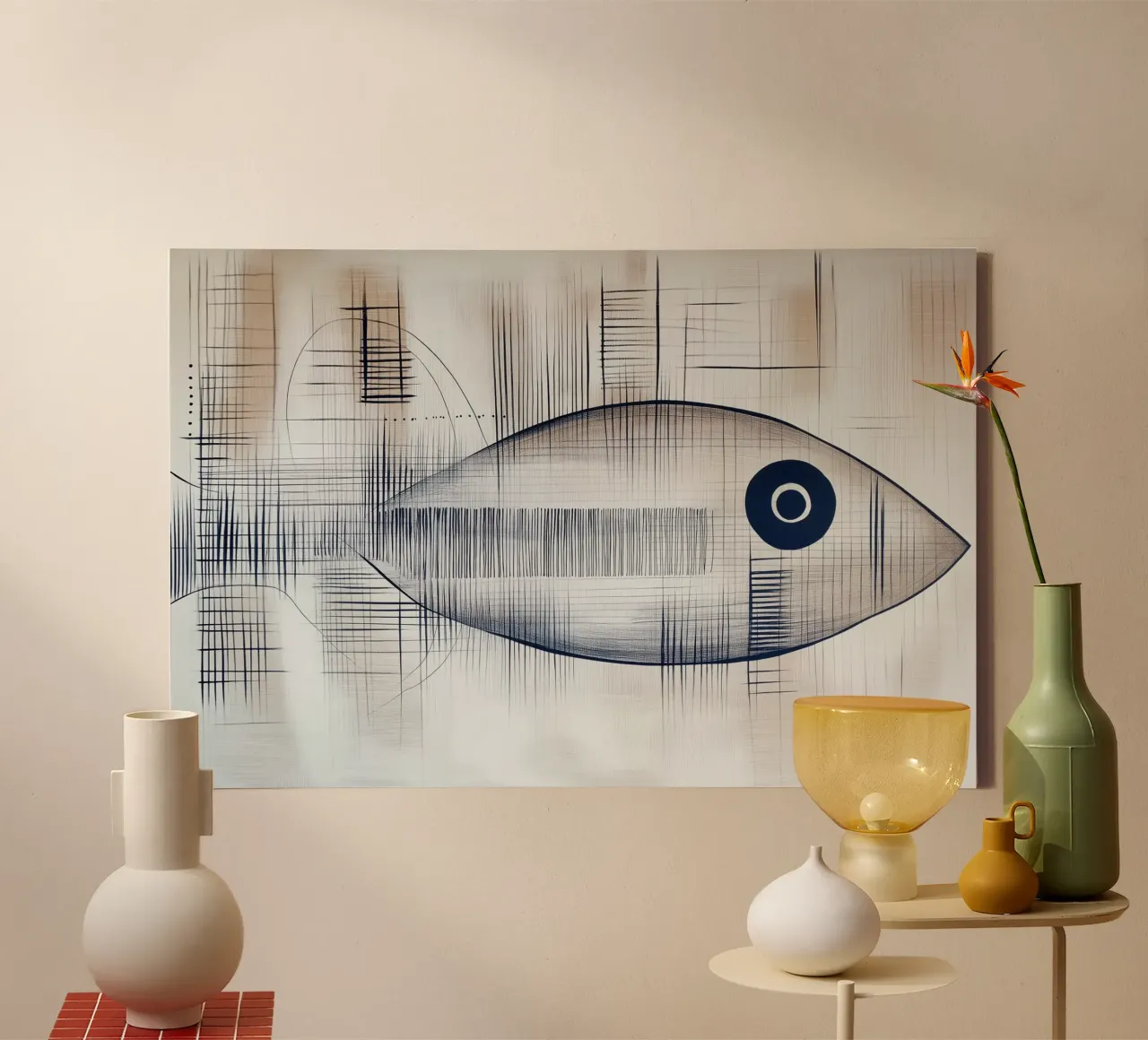 Abstract fish canvas by Imagine