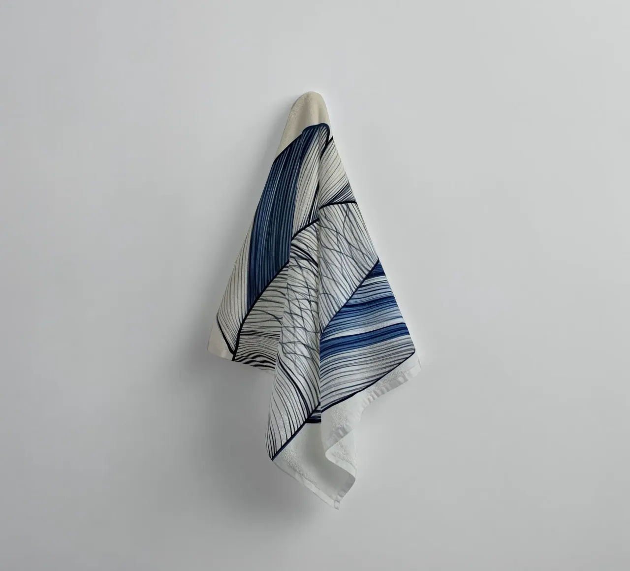 Abstract fish in blue colours towel by Imagine
