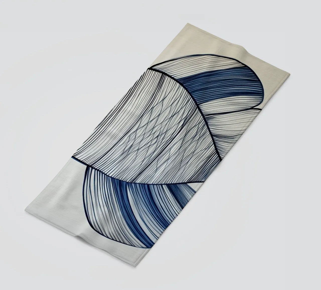 Abstract fish in blue colours beach towel by Imagine