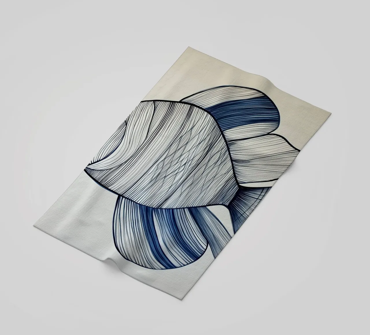 Abstract fish in blue colours beach towel by Imagine