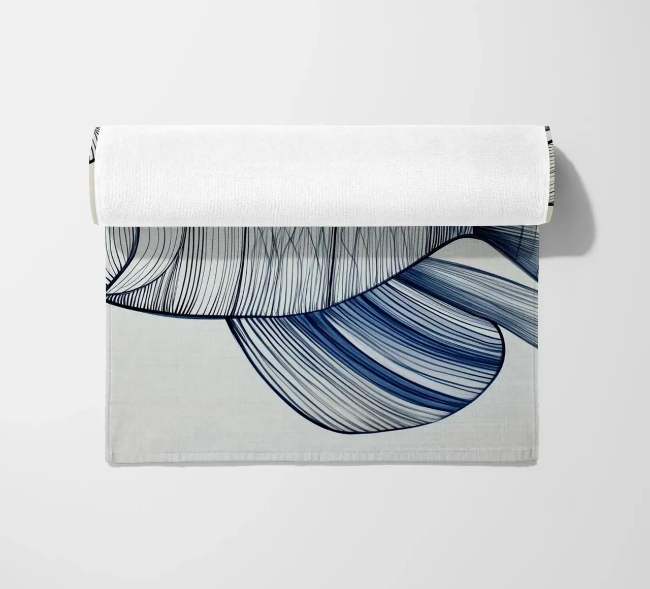 Abstract fish in blue colours beach towel by Imagine