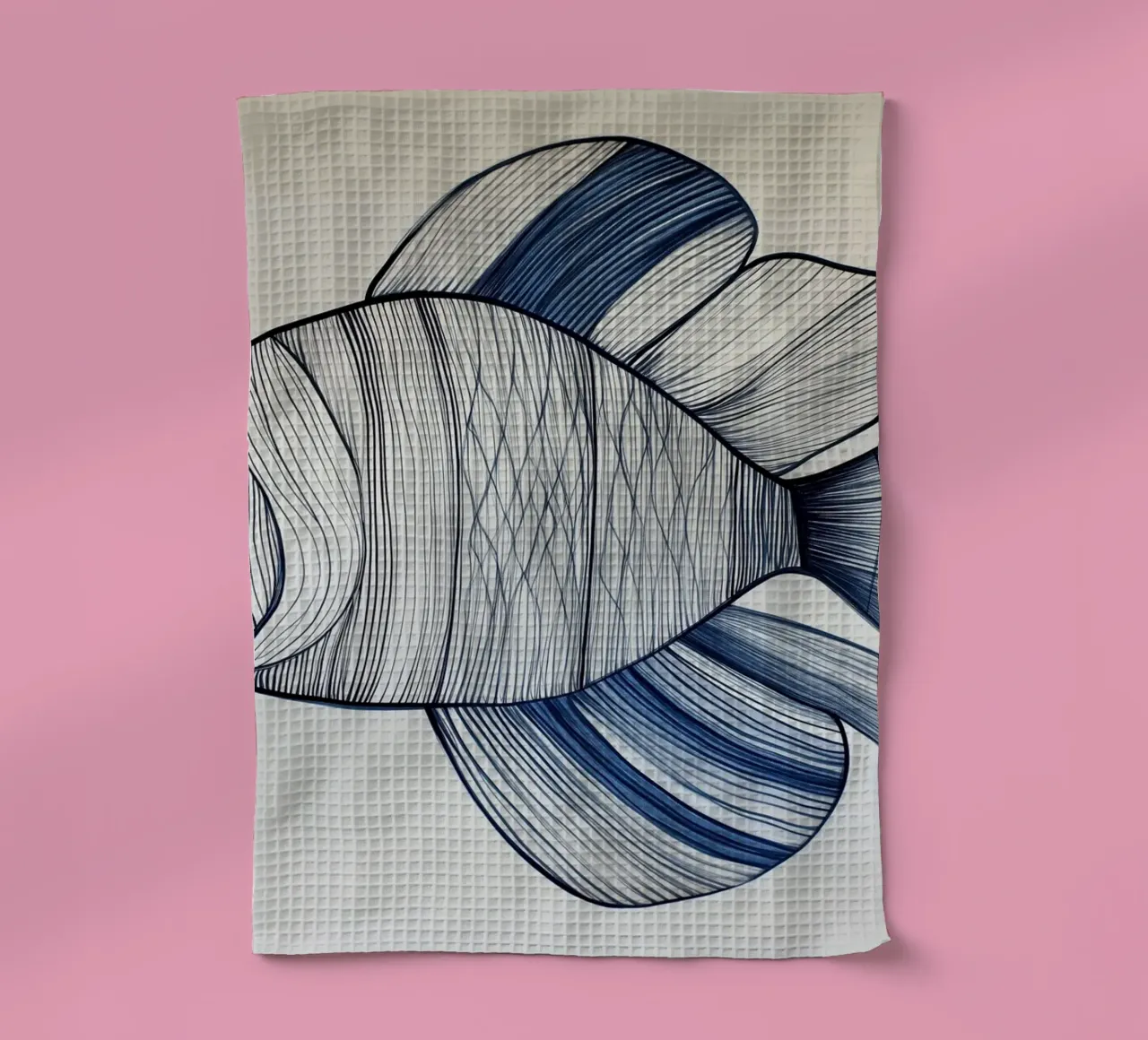Pesce astratto dai colori blu canovaccio da cucina da Imagine
