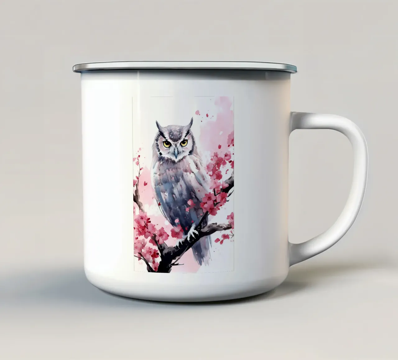 Owl tazza in smalto da FreeArtStudio