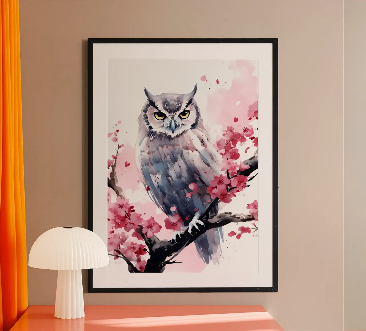 Owl poster con telaio in alluminio da FreeArtStudio