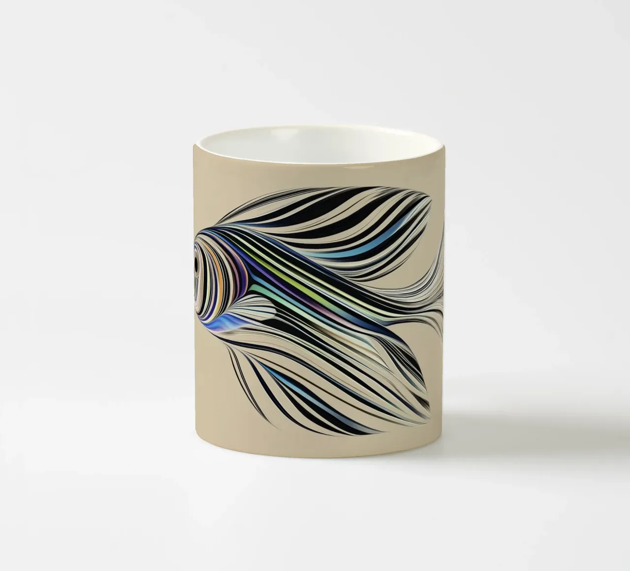 Abstracte vis keramische mok van Imagine