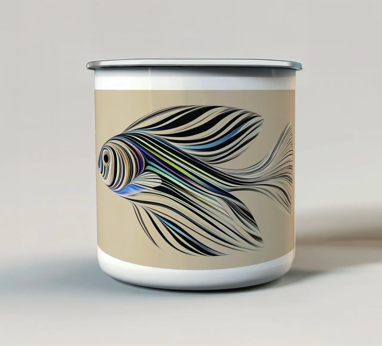 Pesce astratto tazza in smalto da Imagine