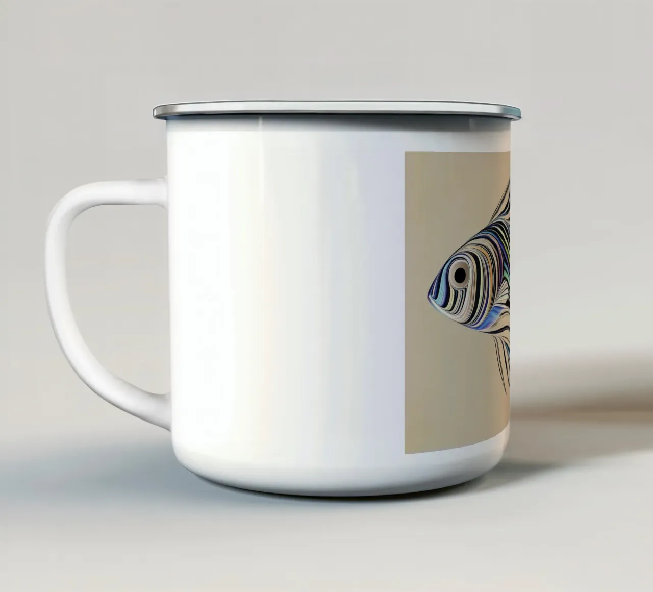Pesce astratto tazza in smalto da Imagine