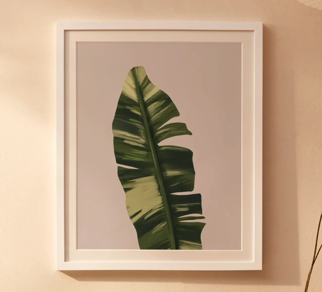 Banano Leaf poster con telaio in alluminio da anisillustration