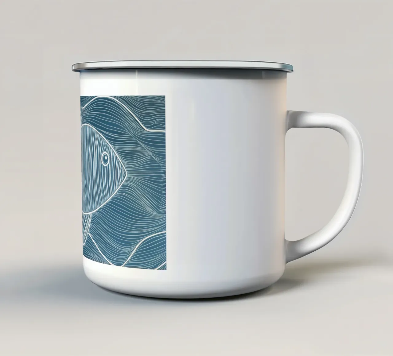 Pesce astratto tazza in smalto da Imagine