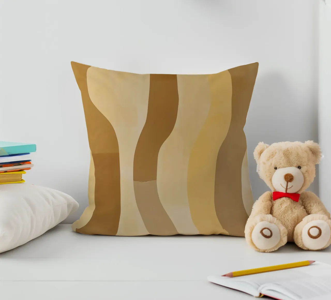 Abstract pattern in sand colours decorative cushion by Imagine