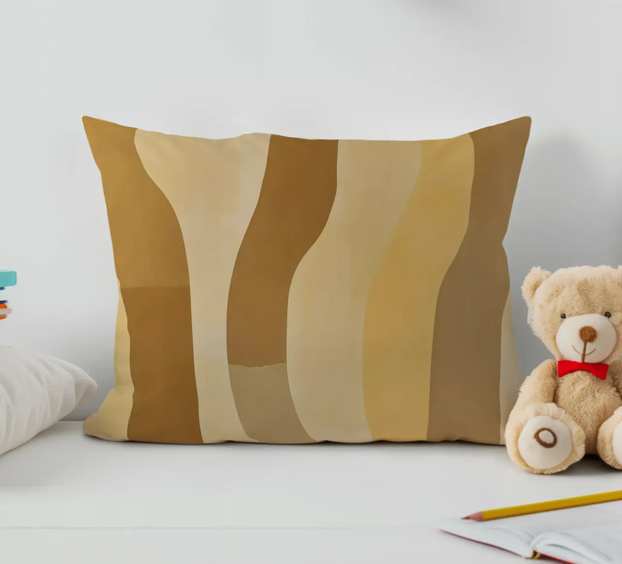 Abstract pattern in sand colours decorative cushion by Imagine