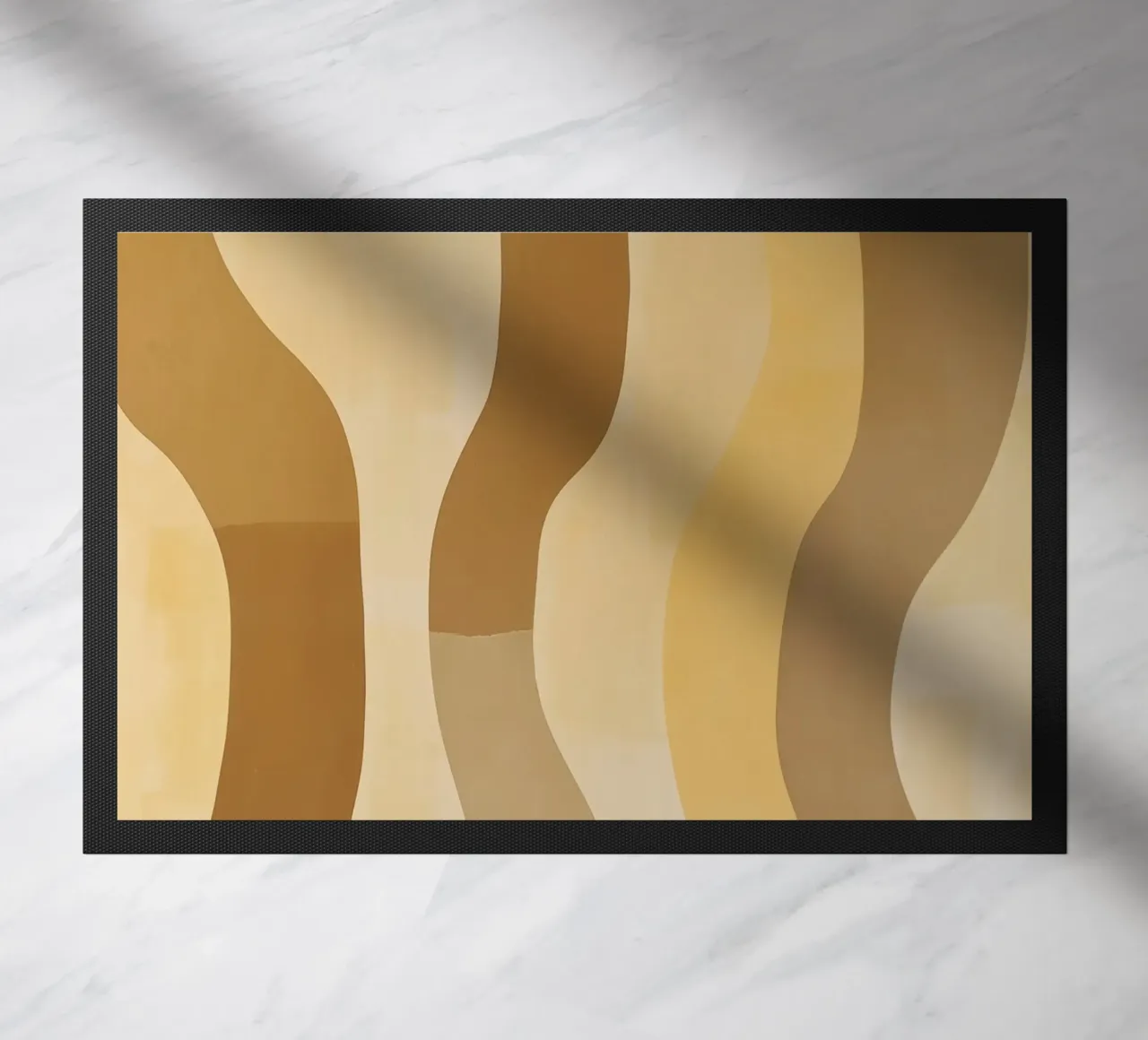 Abstract pattern in sand colours doormat by Imagine