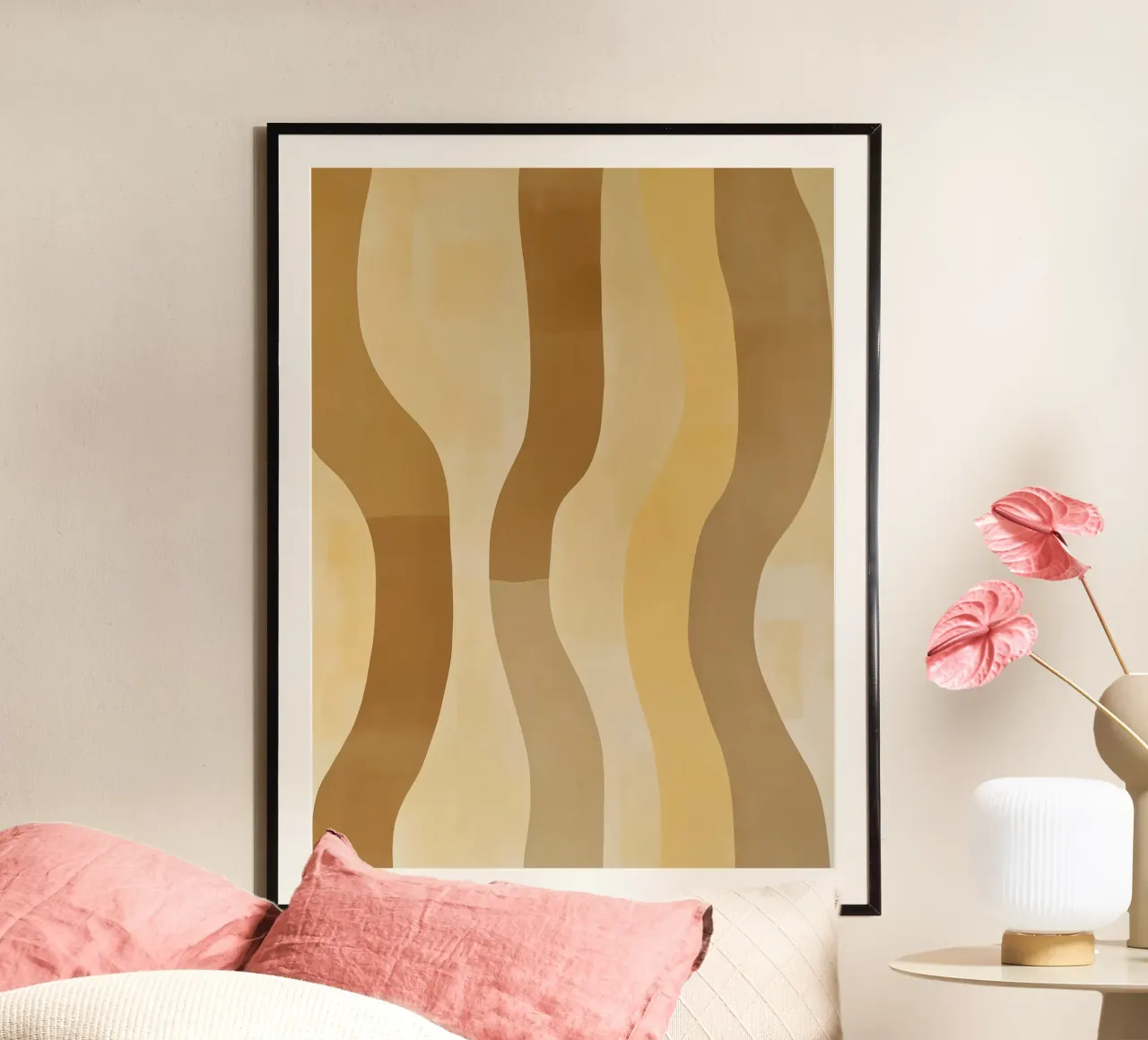 Abstract pattern in sand colours hahnemühle by Imagine