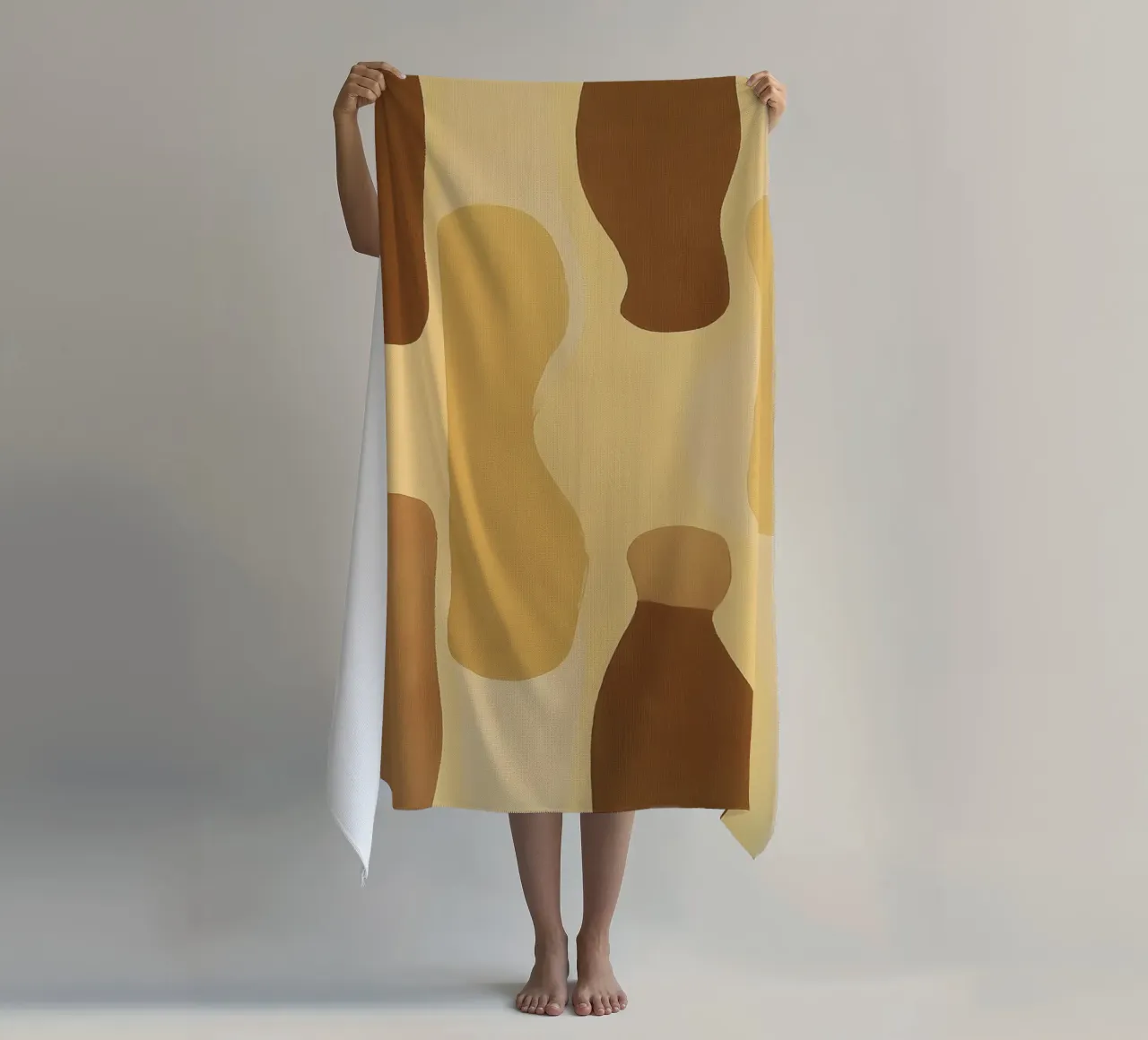 Abstract pattern in sand colours beach towel by Imagine