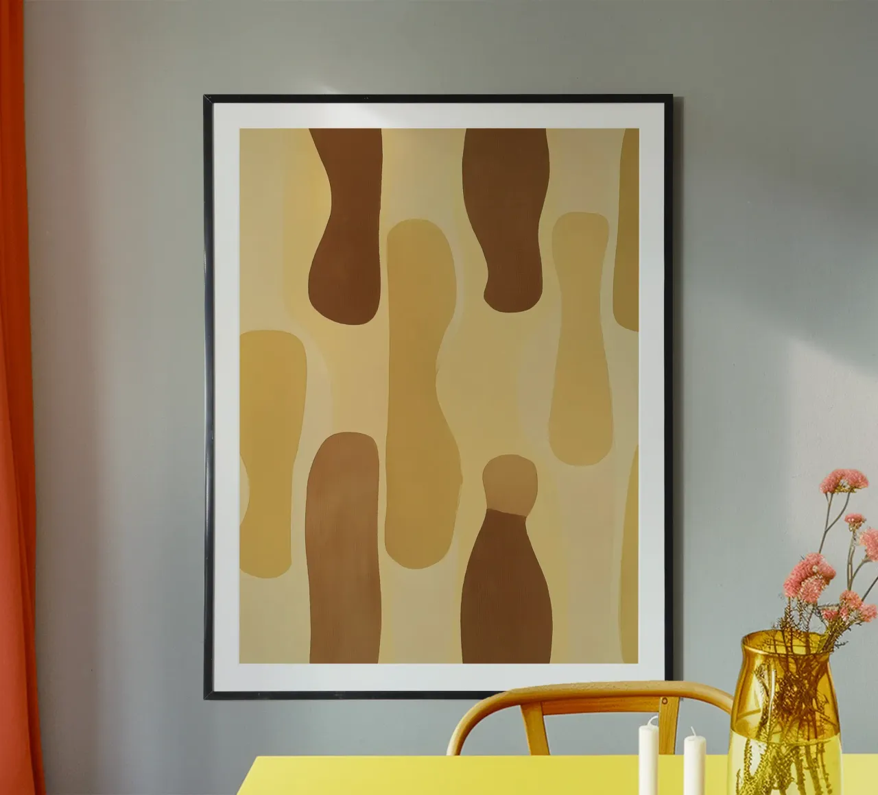 Abstract patroon in zand kleuren hahnemühle van Imagine