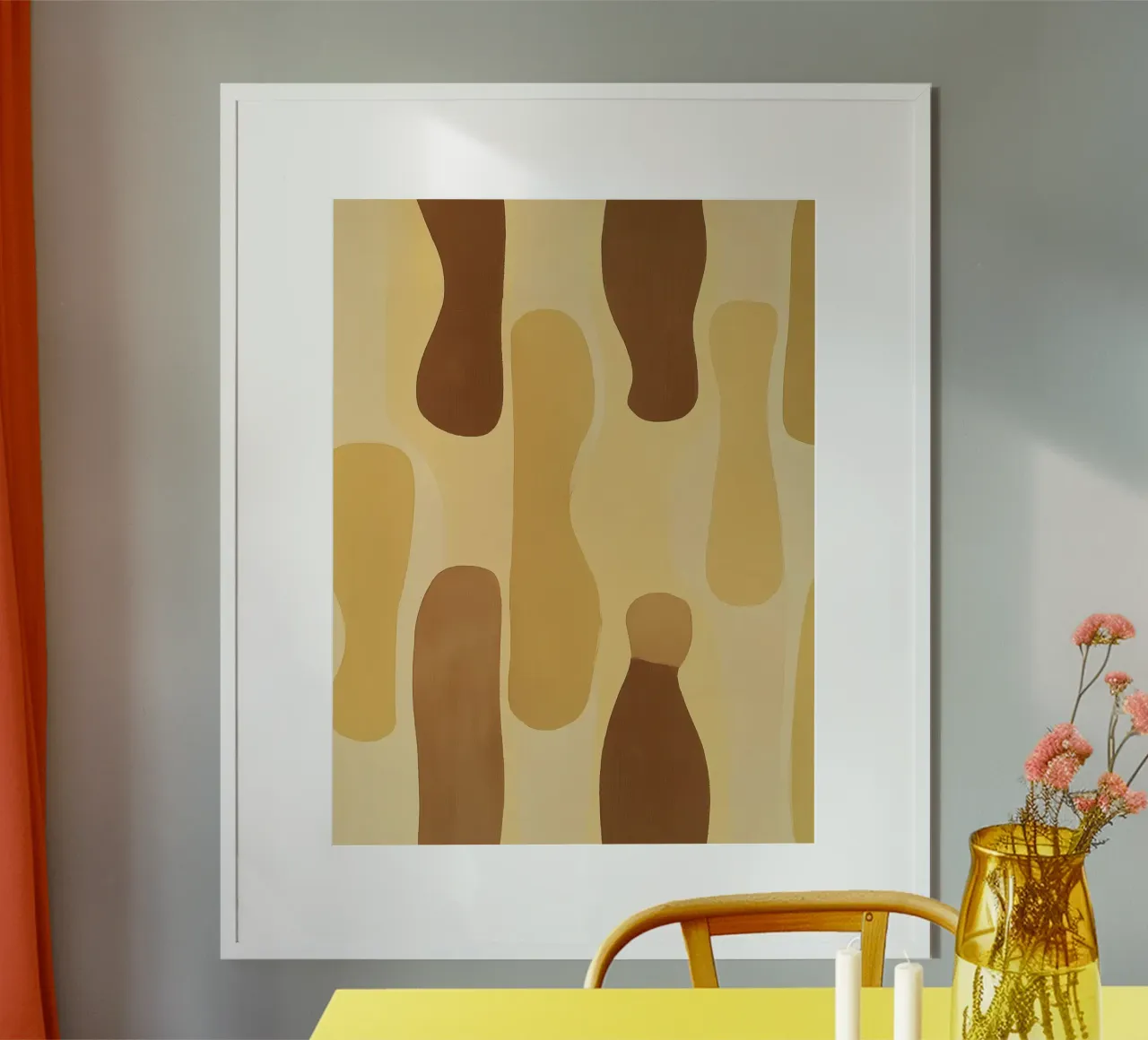 Abstract patroon in zand kleuren hahnemühle van Imagine