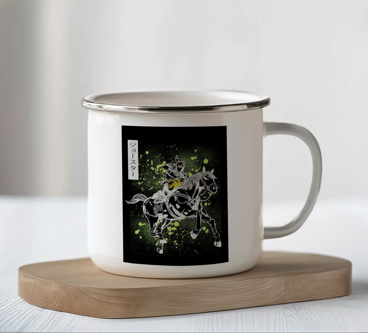 Johnny Joestar tazza in smalto da Neonartstudio