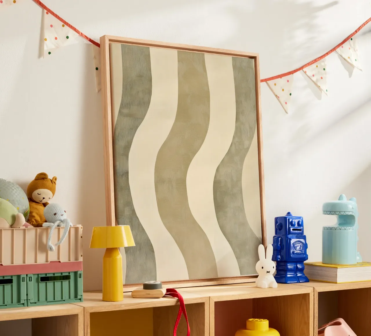 Strisce astratte tela con Cornice a cassetta da Imagine