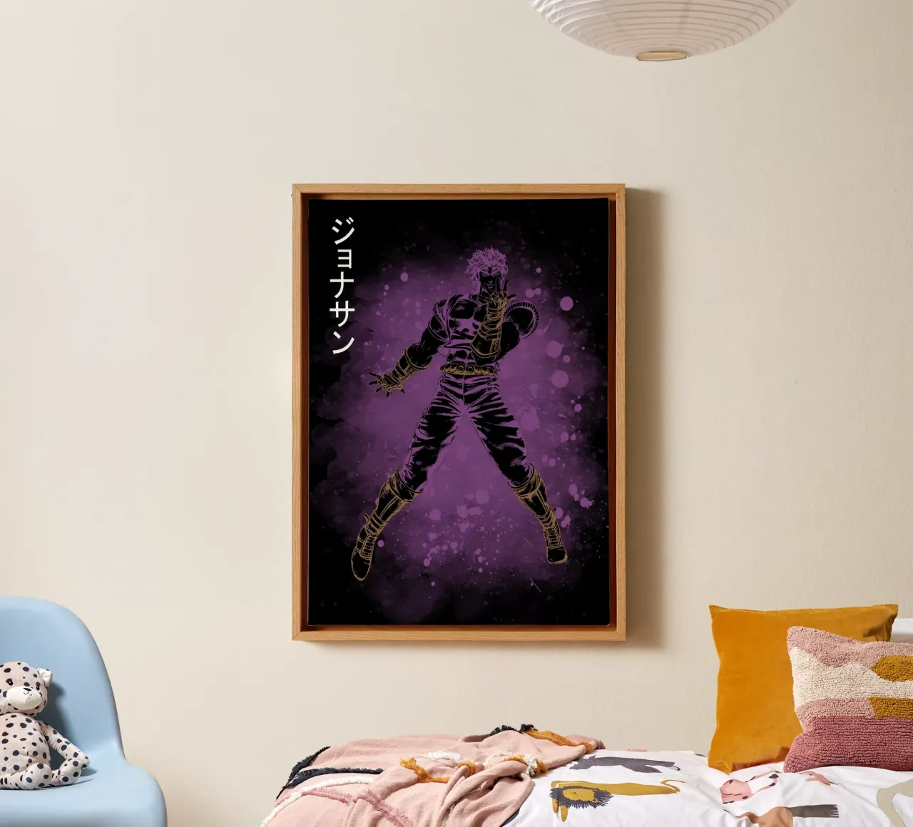 Jojo bizarre Adventure canvas met Baklijst van Neonartstudio