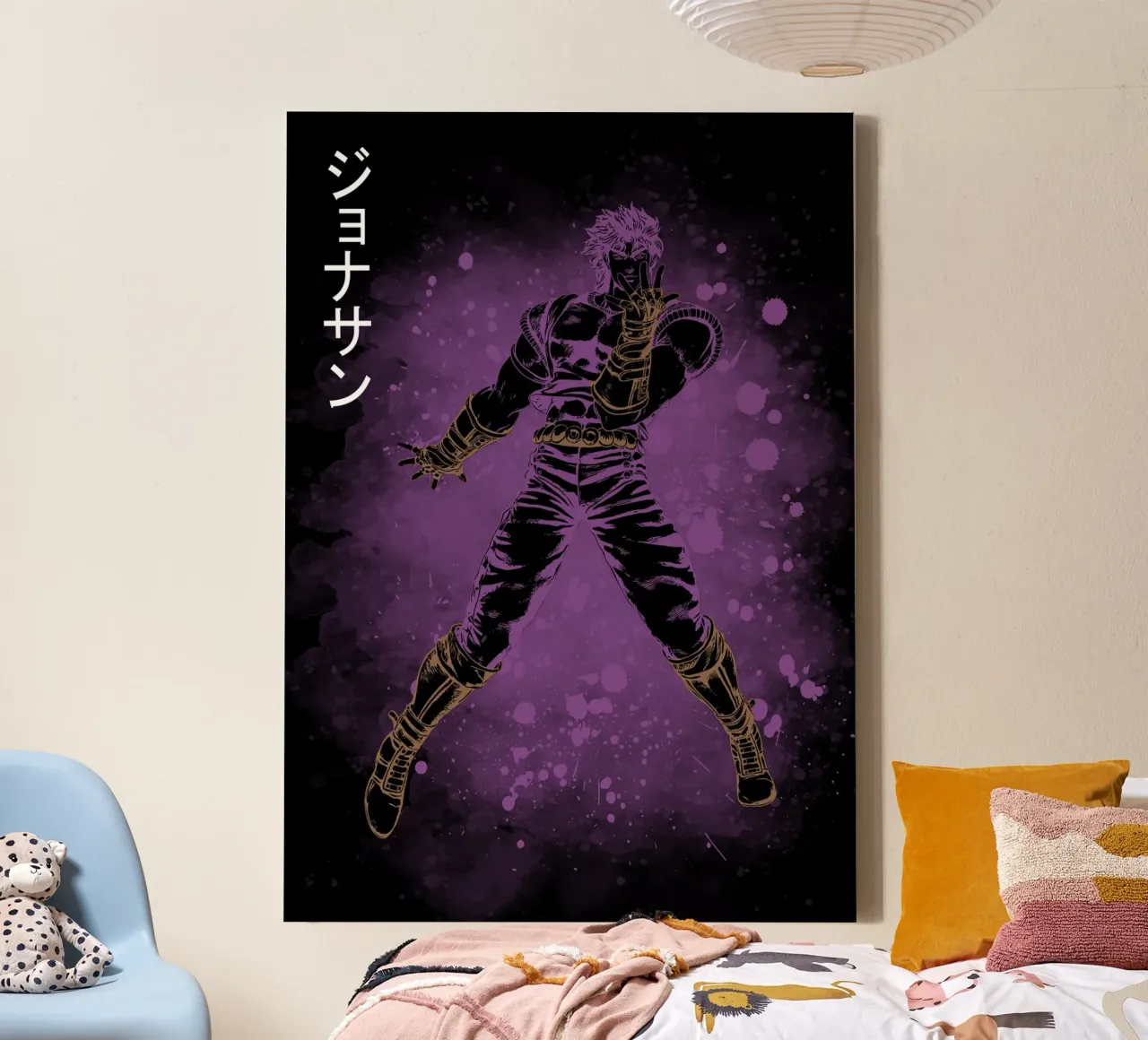 Jojo bizarre Adventure canvas met Baklijst van Neonartstudio