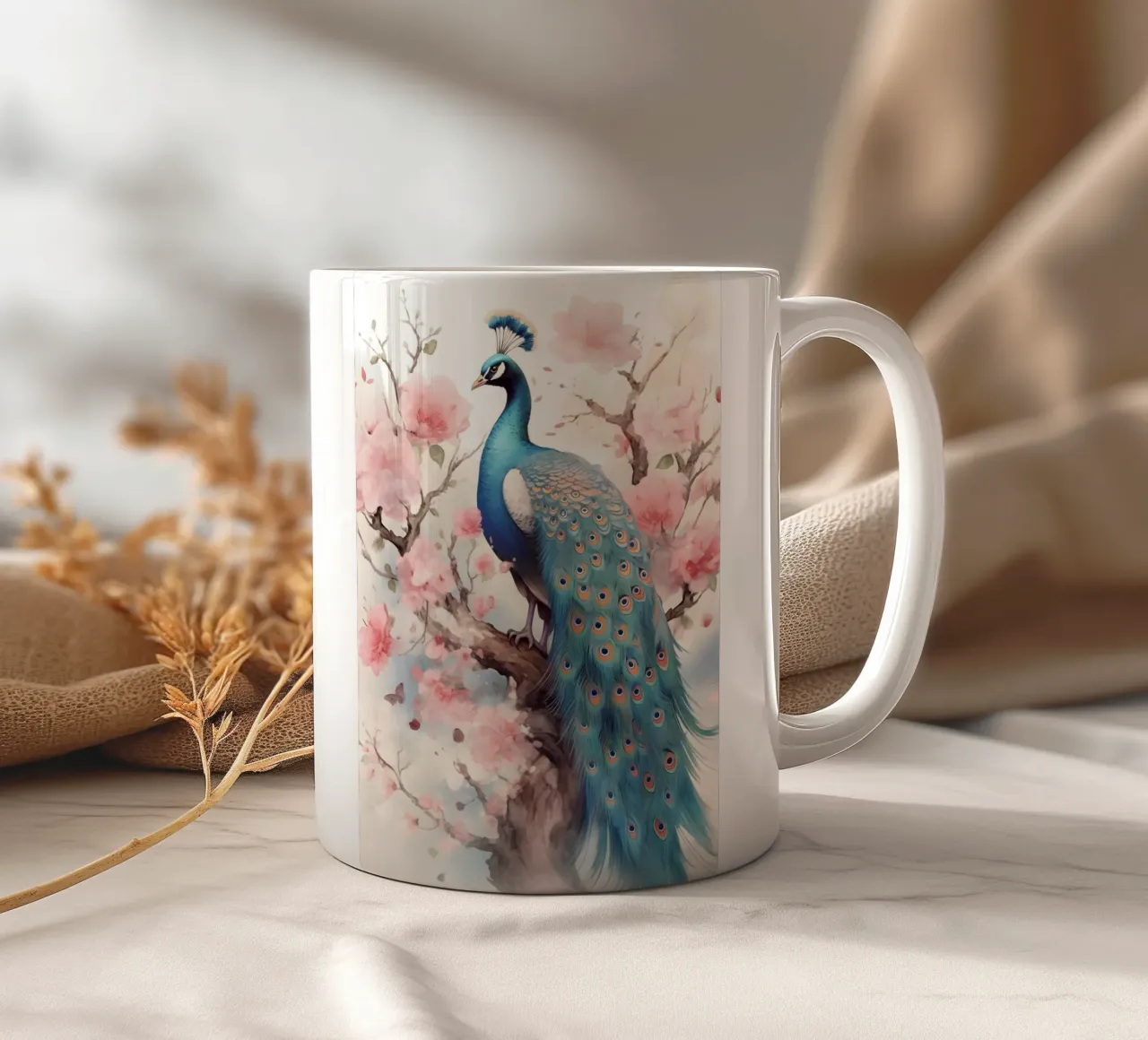 Peacock tazza in ceramica da FreeArtStudio