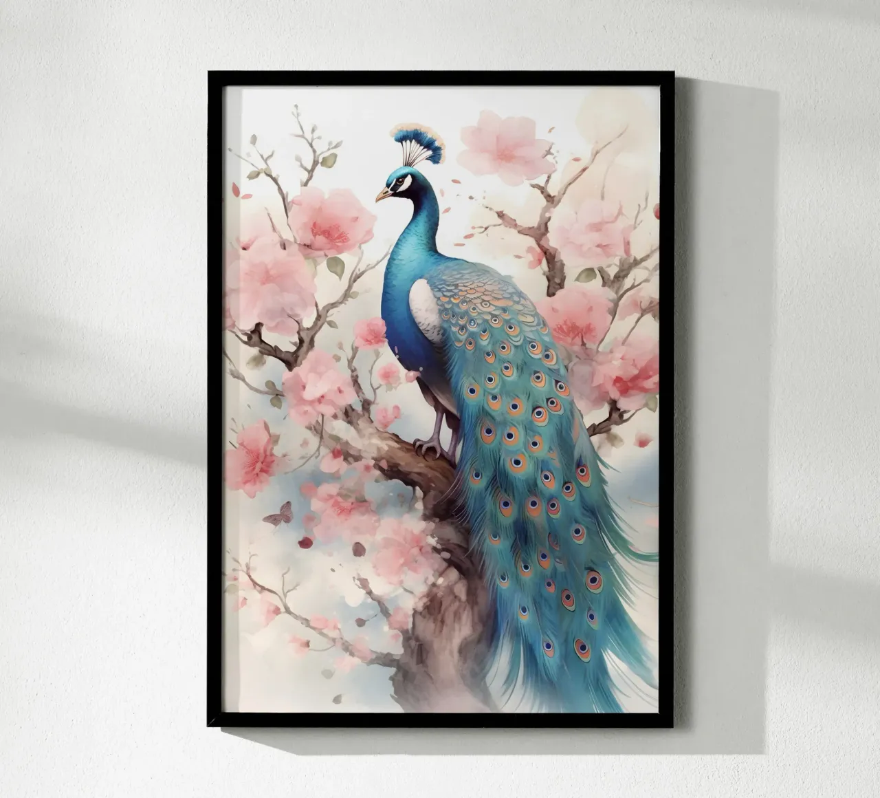 Peacock poster con telaio in plastica da FreeArtStudio